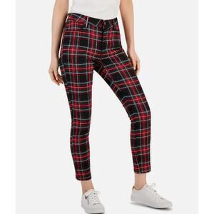 TOMMY HILFIGER Tribeca Ankle Pants Size 18 Red Green Plaid Patterned Skinny NWT